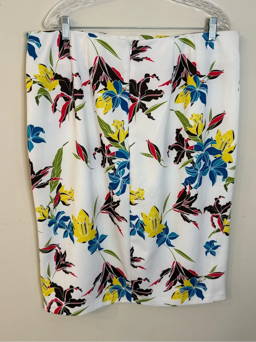 Eloquii tropical floral straight retro mini skirt Plus SZ 18